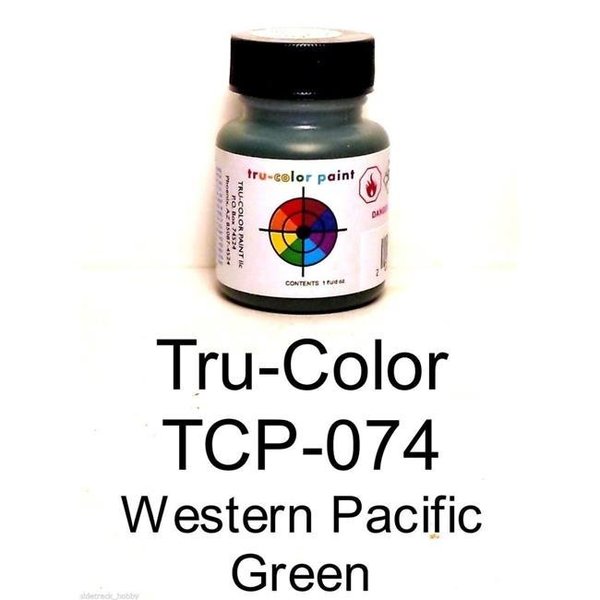 Tru-Color Paint Tru-Color Paint TCP074 1 oz Western Pacific Paint Bottle; Green TCP074